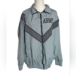 Army Greenish Gray Men's Windbreaker Jacket